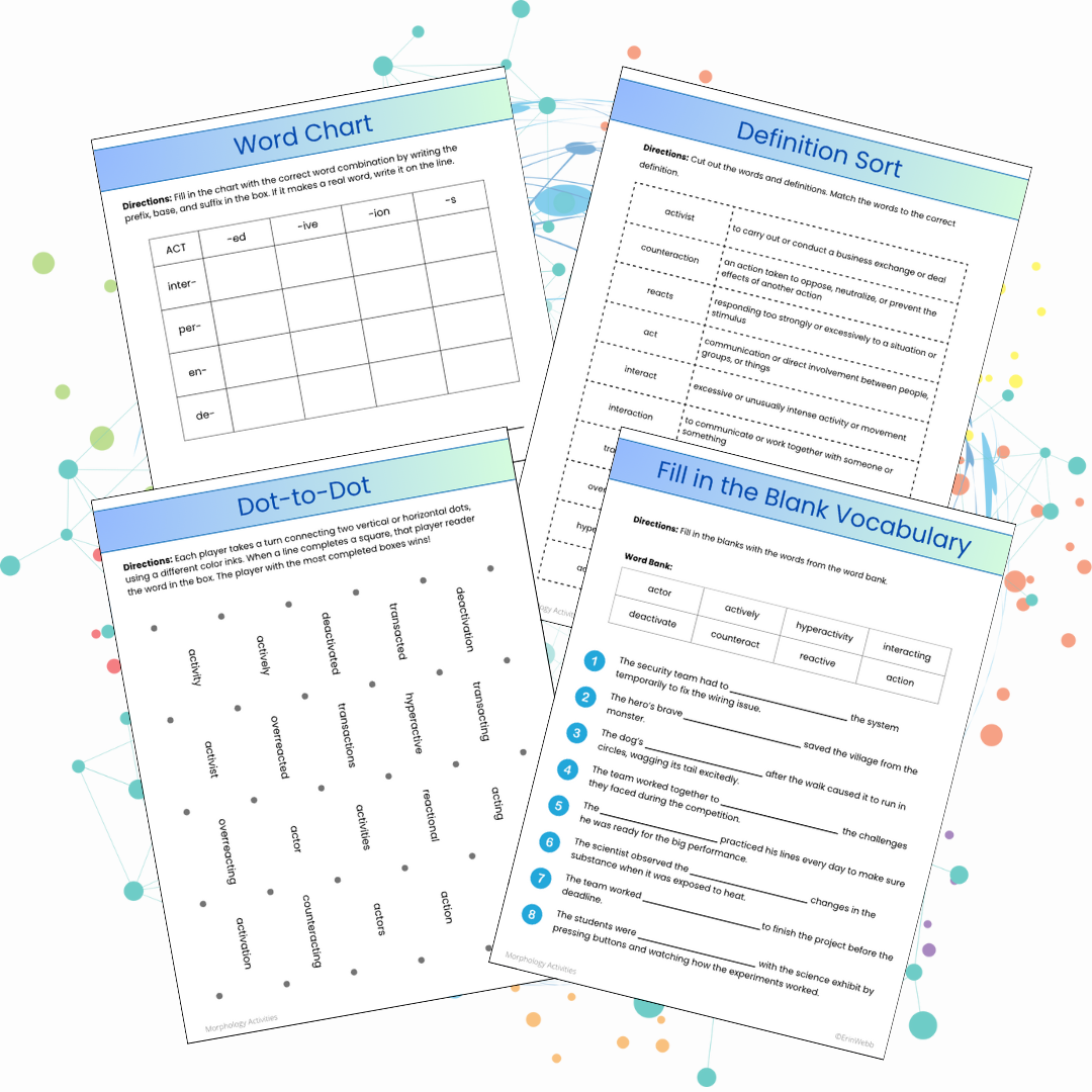 Morphology Activities - Base Word ACT