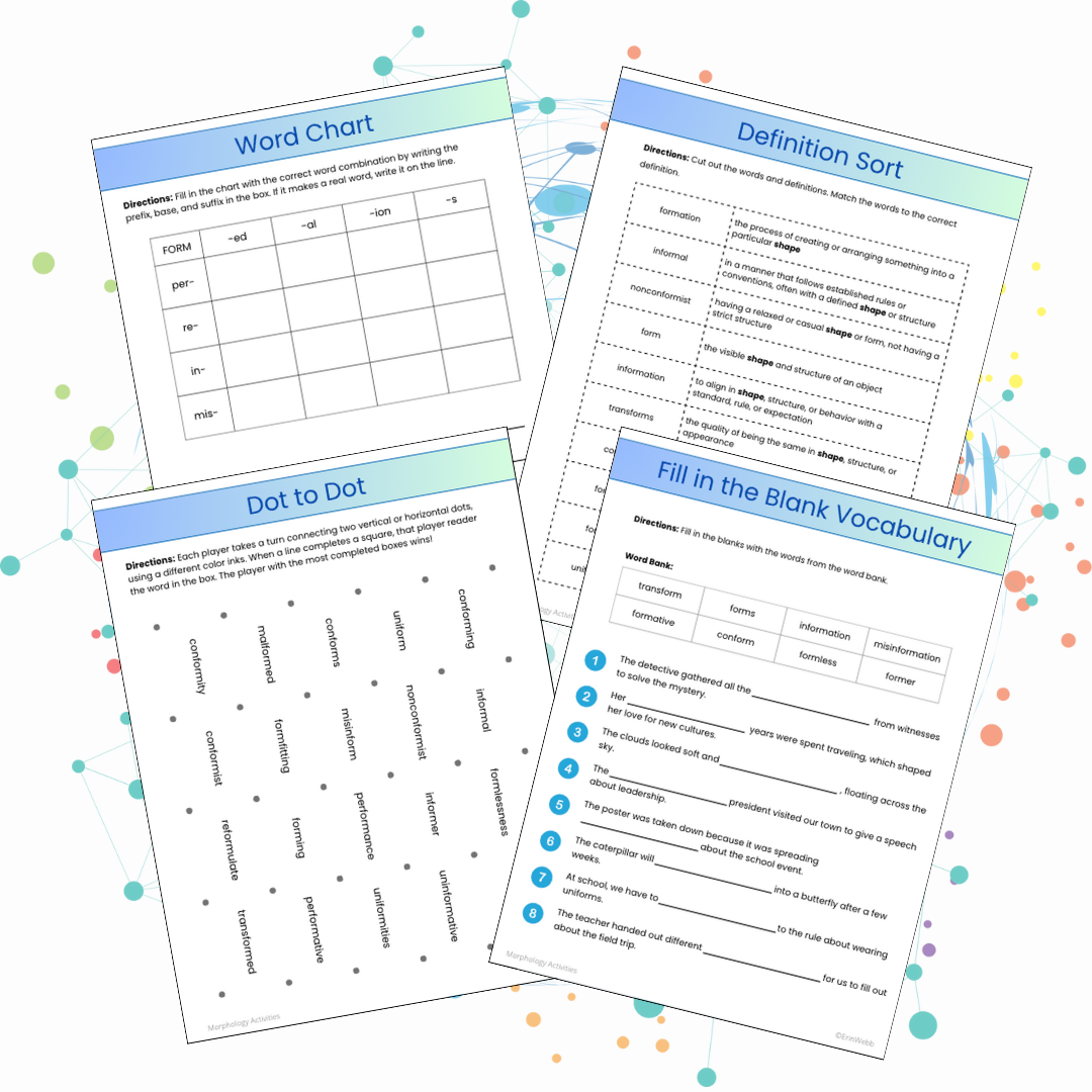 Morphology Activities - Base Word FORM