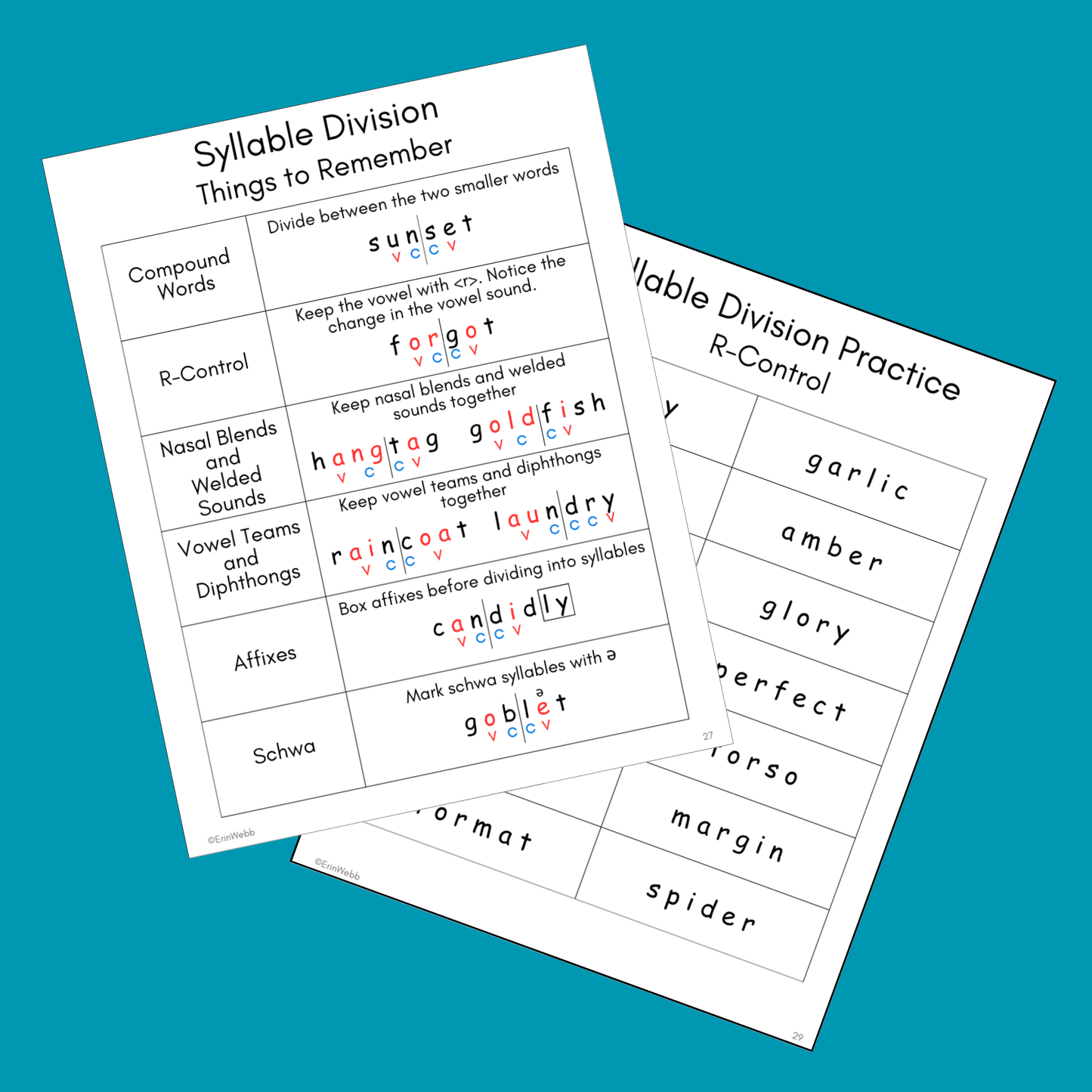 Syllable Division - Practice Workbook