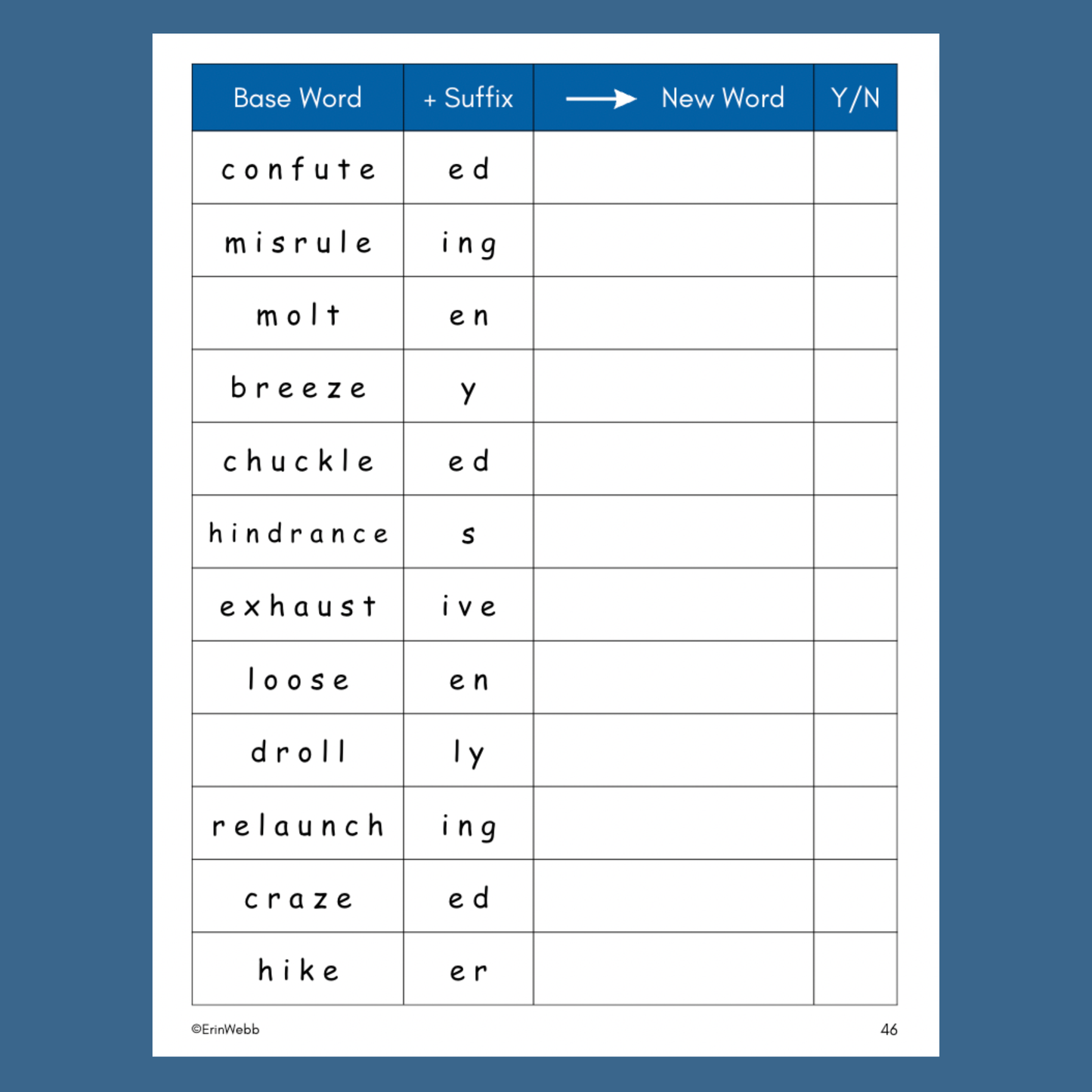 Silent E Spelling Rule Workbook