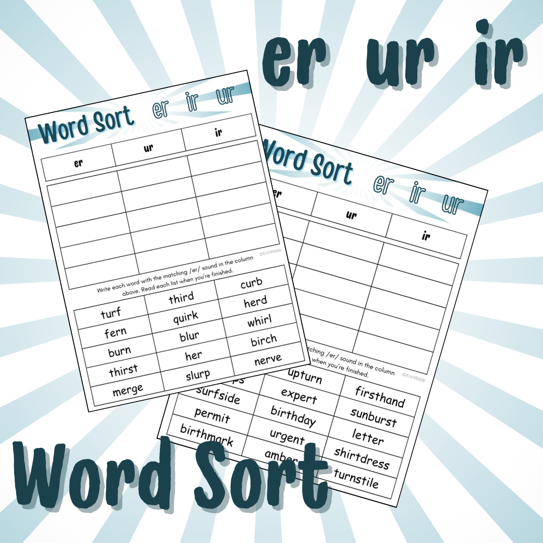 Word Sort - R-Control ER, UR, IR