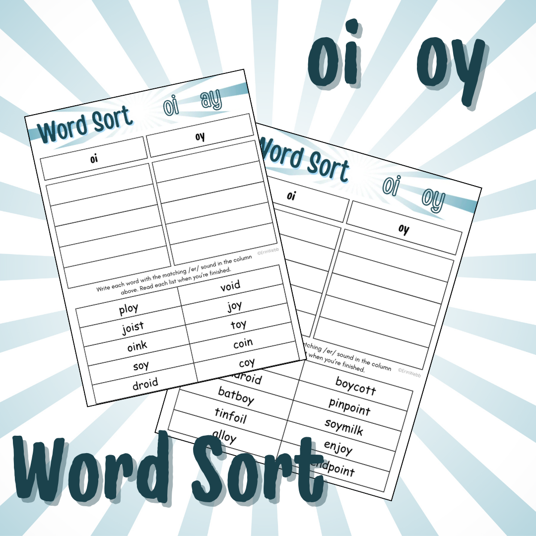 Word Sort - Diphthongs OI and OY
