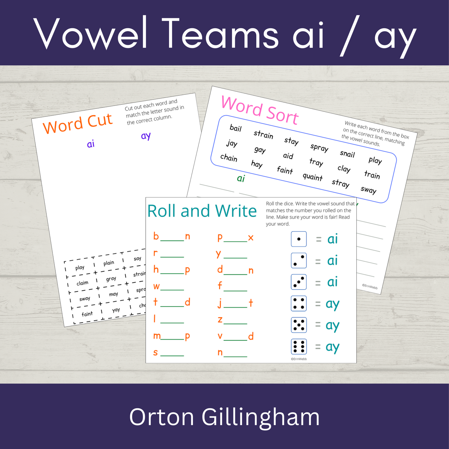 Vowel Teams ai/ay - Games and Activities
