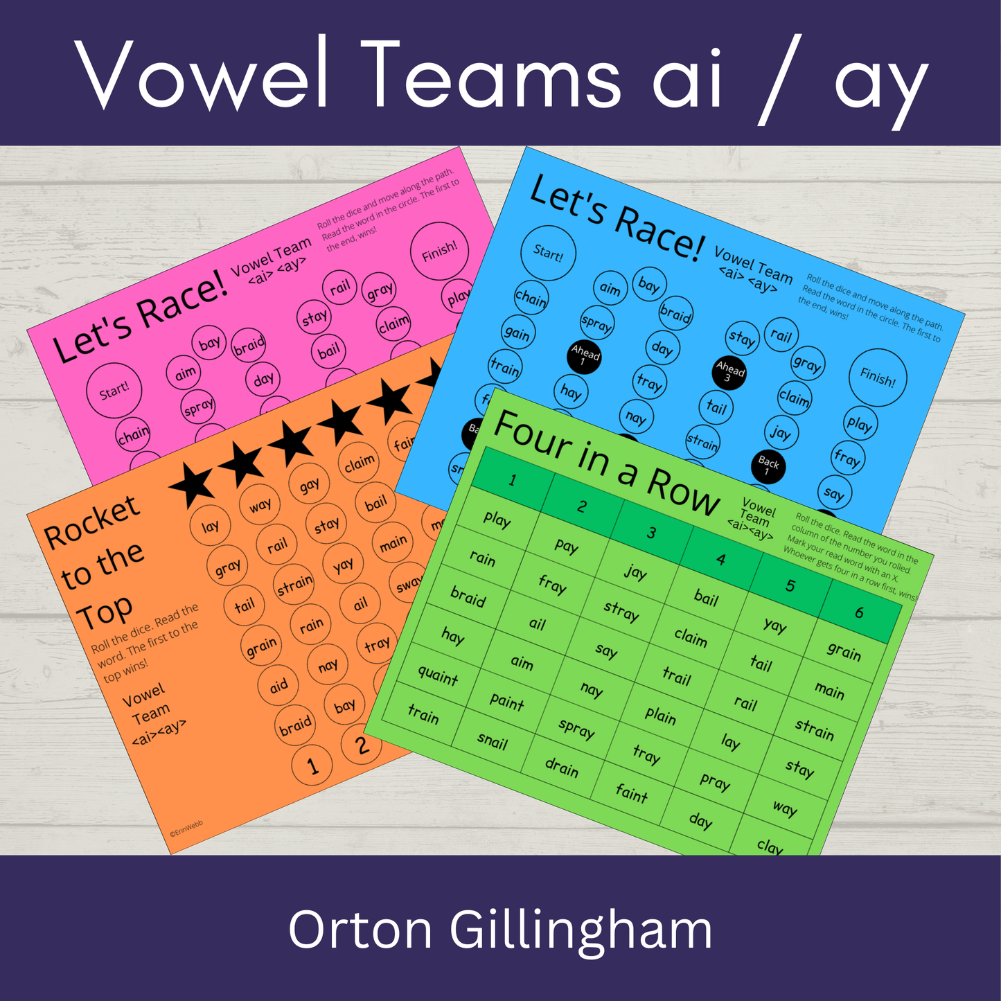 Vowel Teams ai/ay - Games and Activities