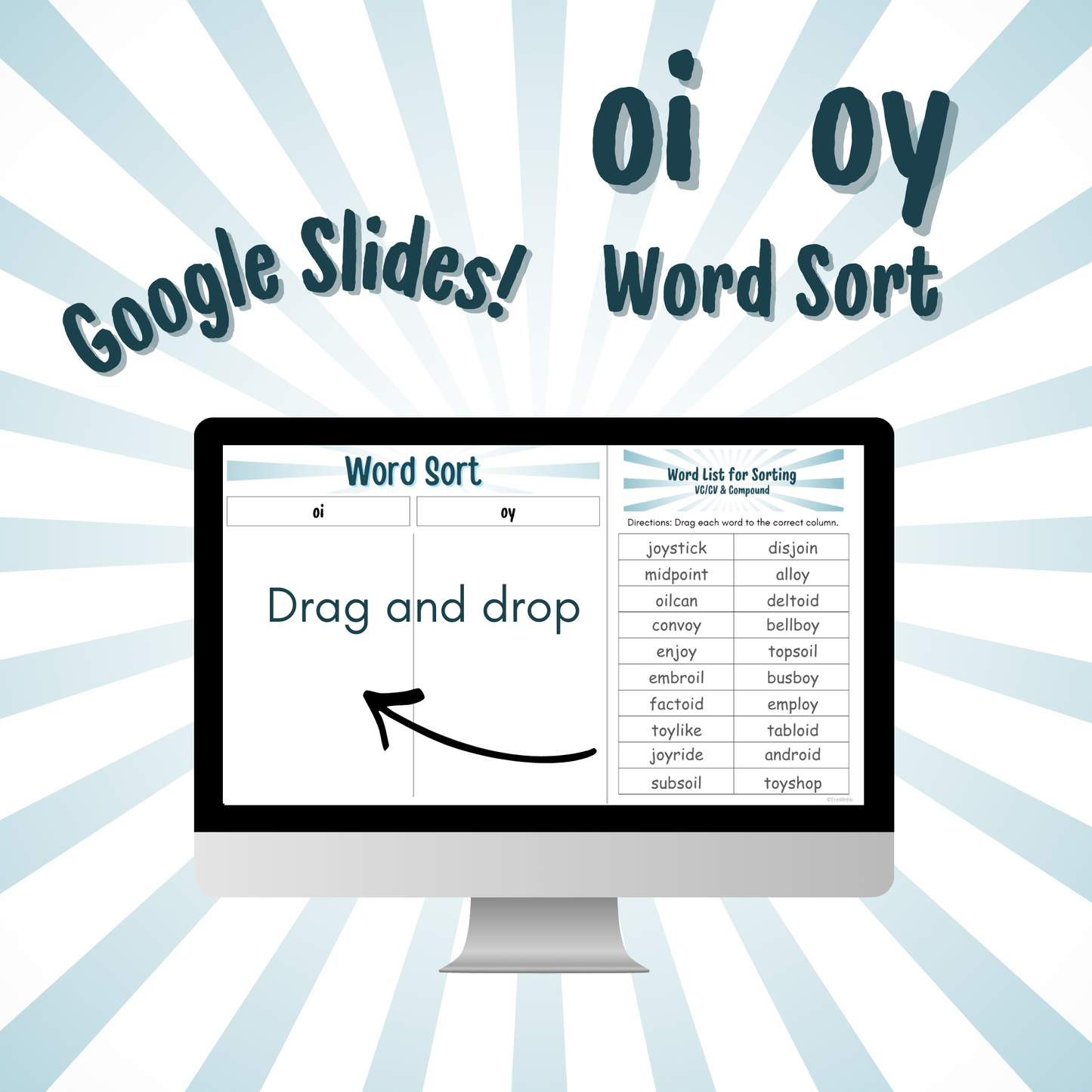 Word Sort - Google Slides - Diphthongs OI & OY