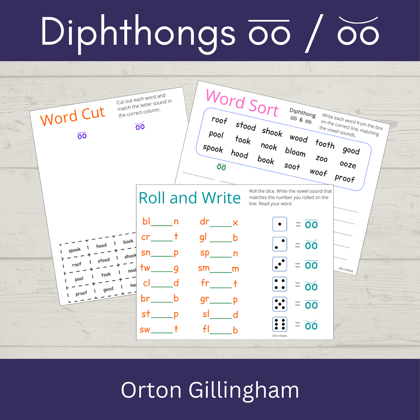 Diphthongs OO (hoot) & OO (book) Games and Activities