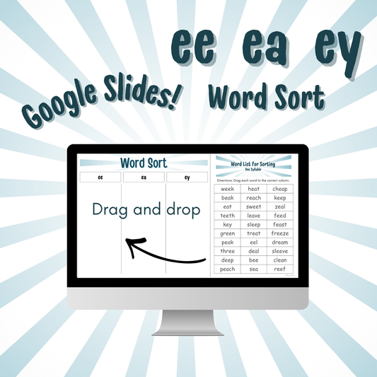 Word Sort - Google Slides - EE, EA, & EY