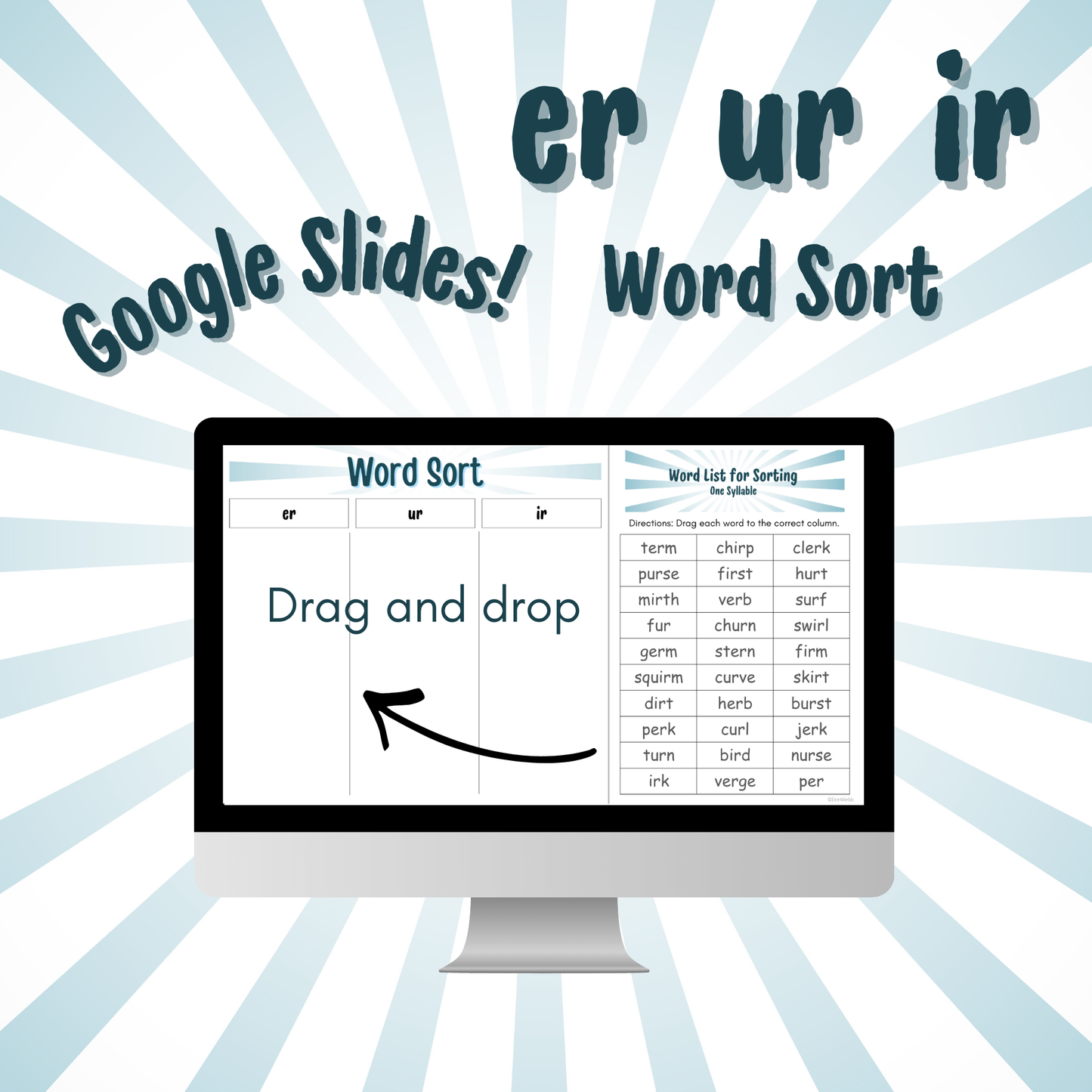Word Sort - Google Slides - ER, UR, & IR