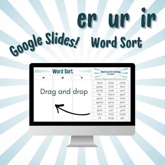 Word Sort - Google Slides - ER, UR, & IR