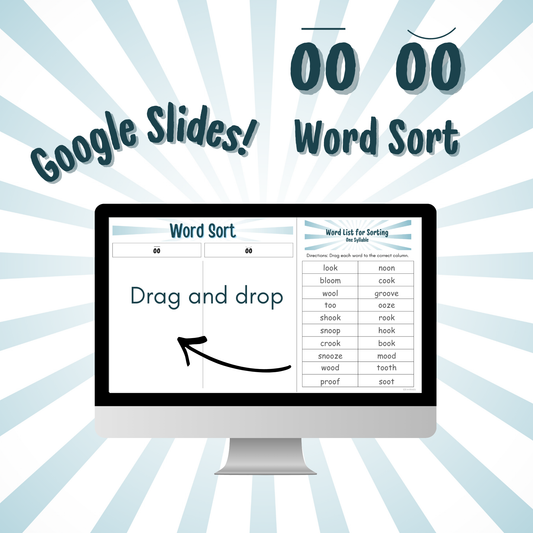 Word Sort - Google Slides - OO (hoot) & OO (book)