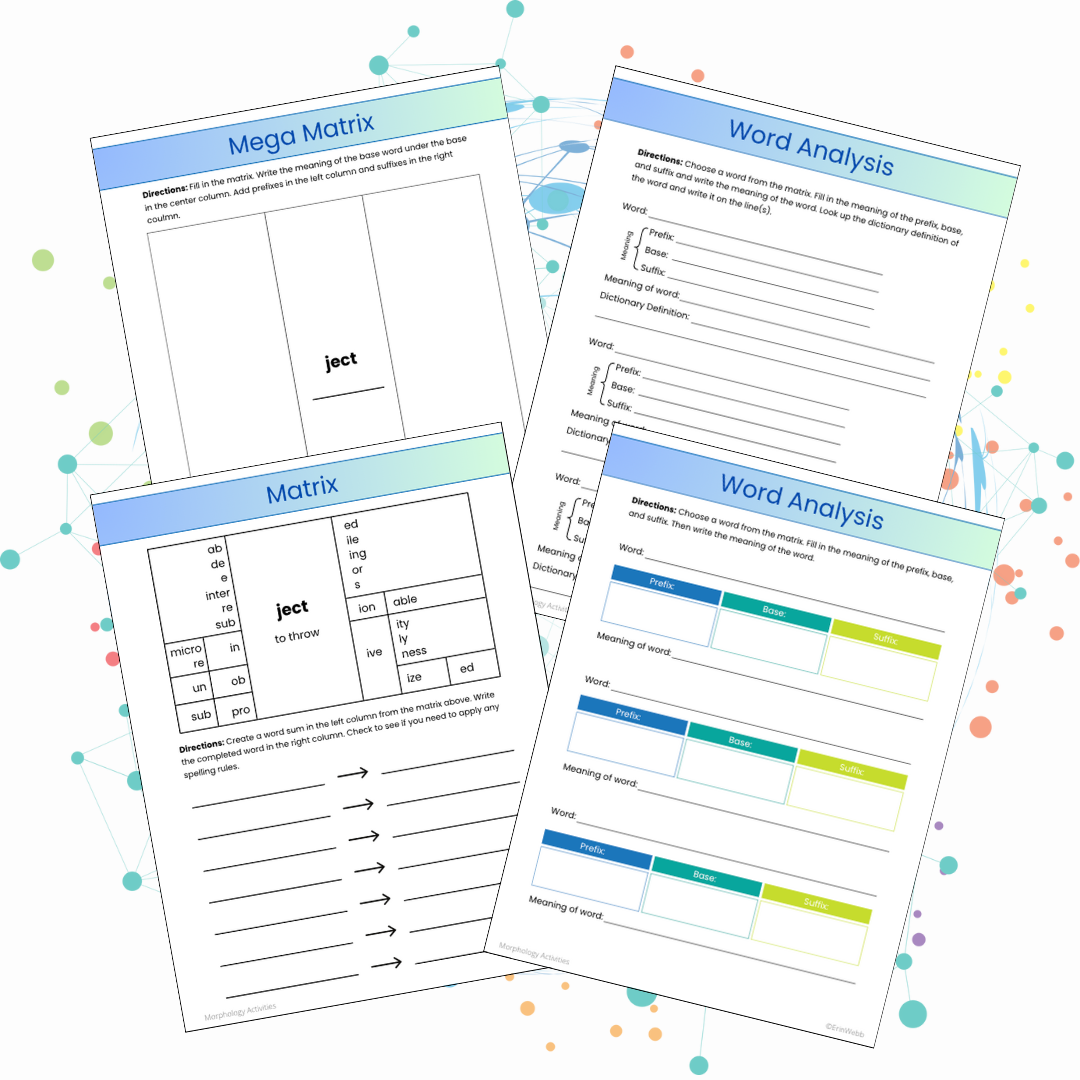 Morphology Activities - Base Word JECT