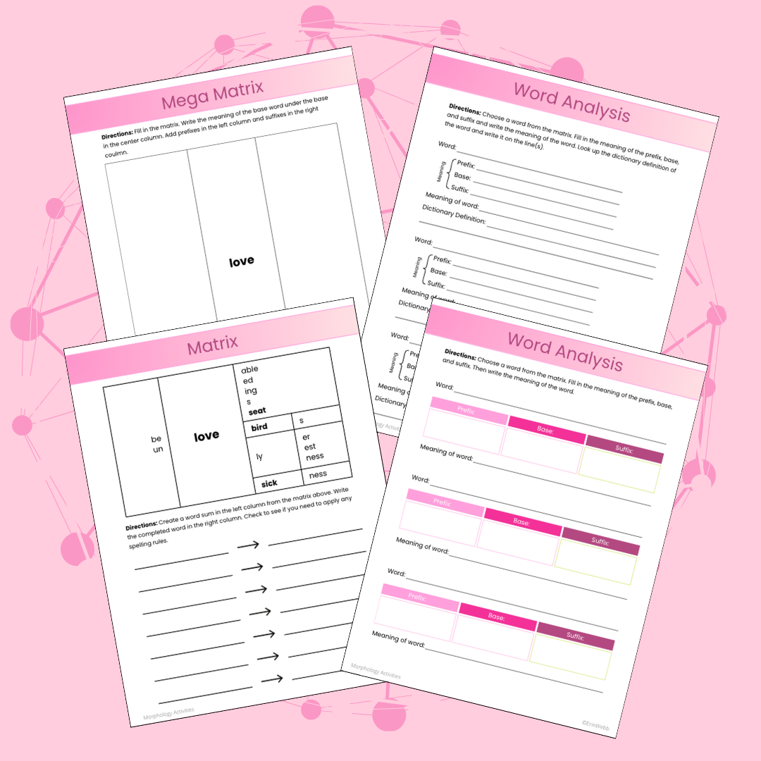 Morphology Activities - Base Word LOVE