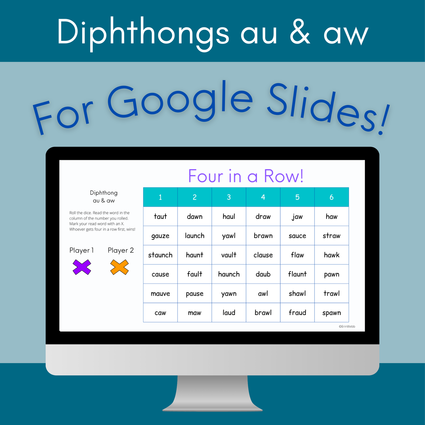 Diphthongs AU & AW - Google Slides - Games and Activities