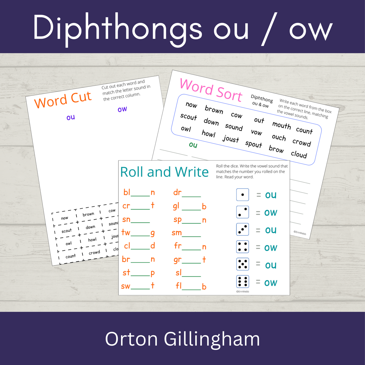 Diphthongs OU and OW - Games and Activities