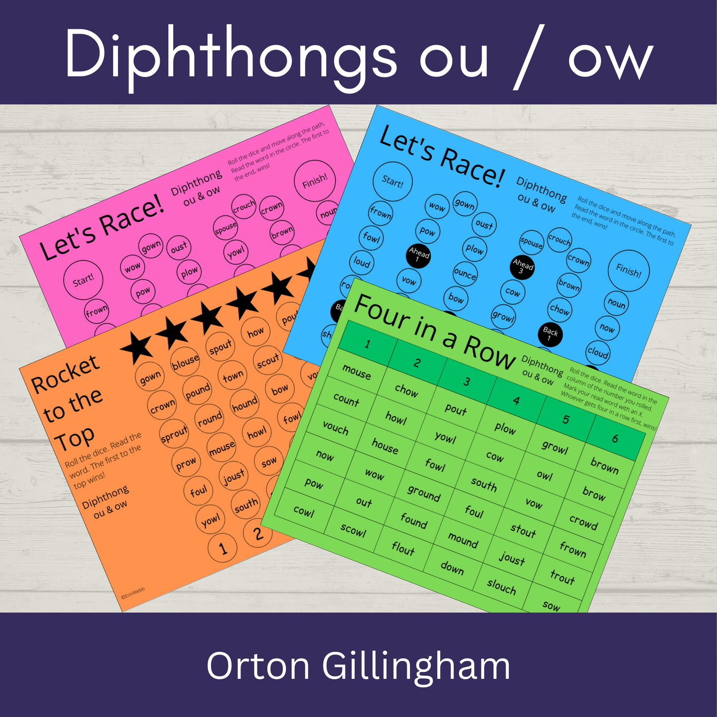 Diphthongs OU and OW - Games and Activities