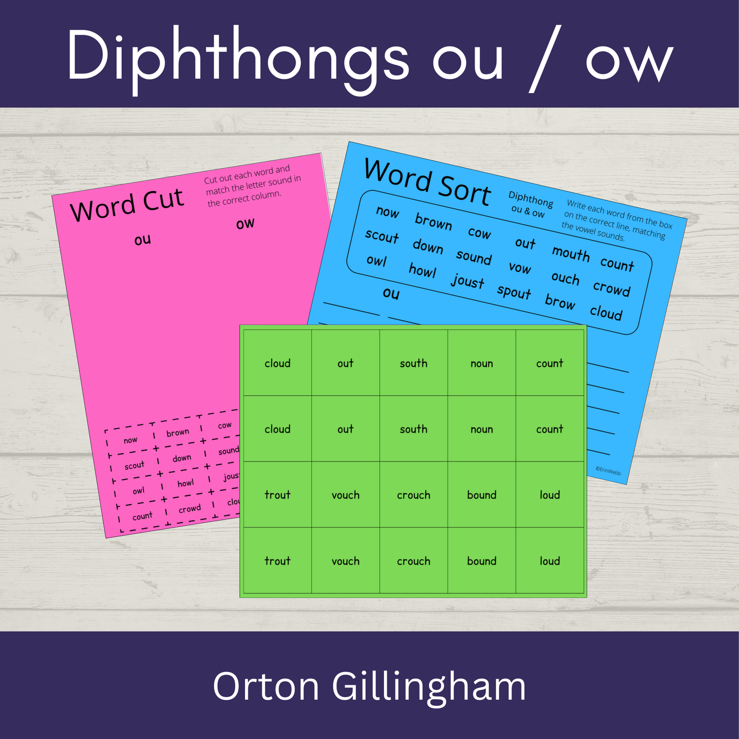 Diphthongs OU and OW - Games and Activities