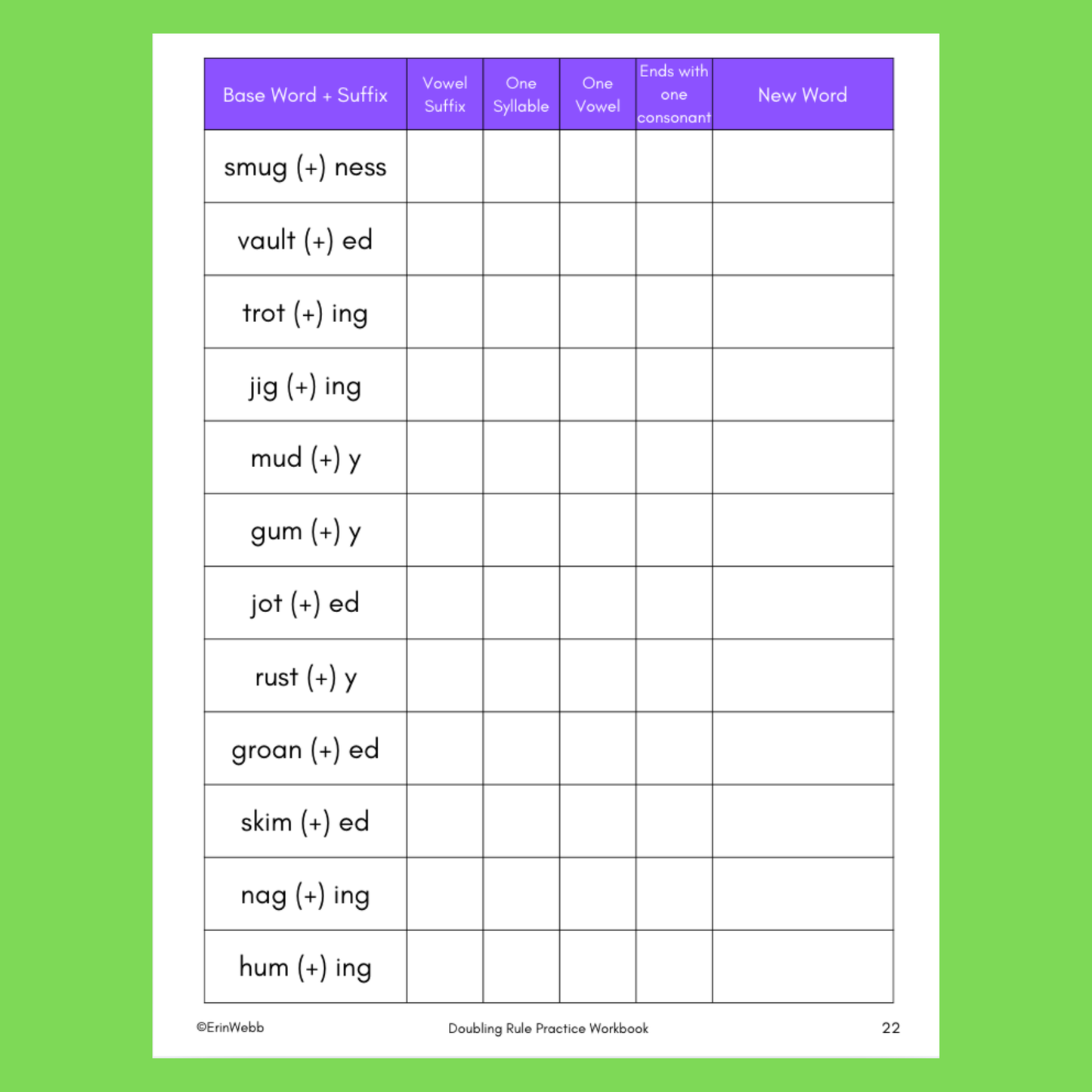 Doubling Rule Workbook