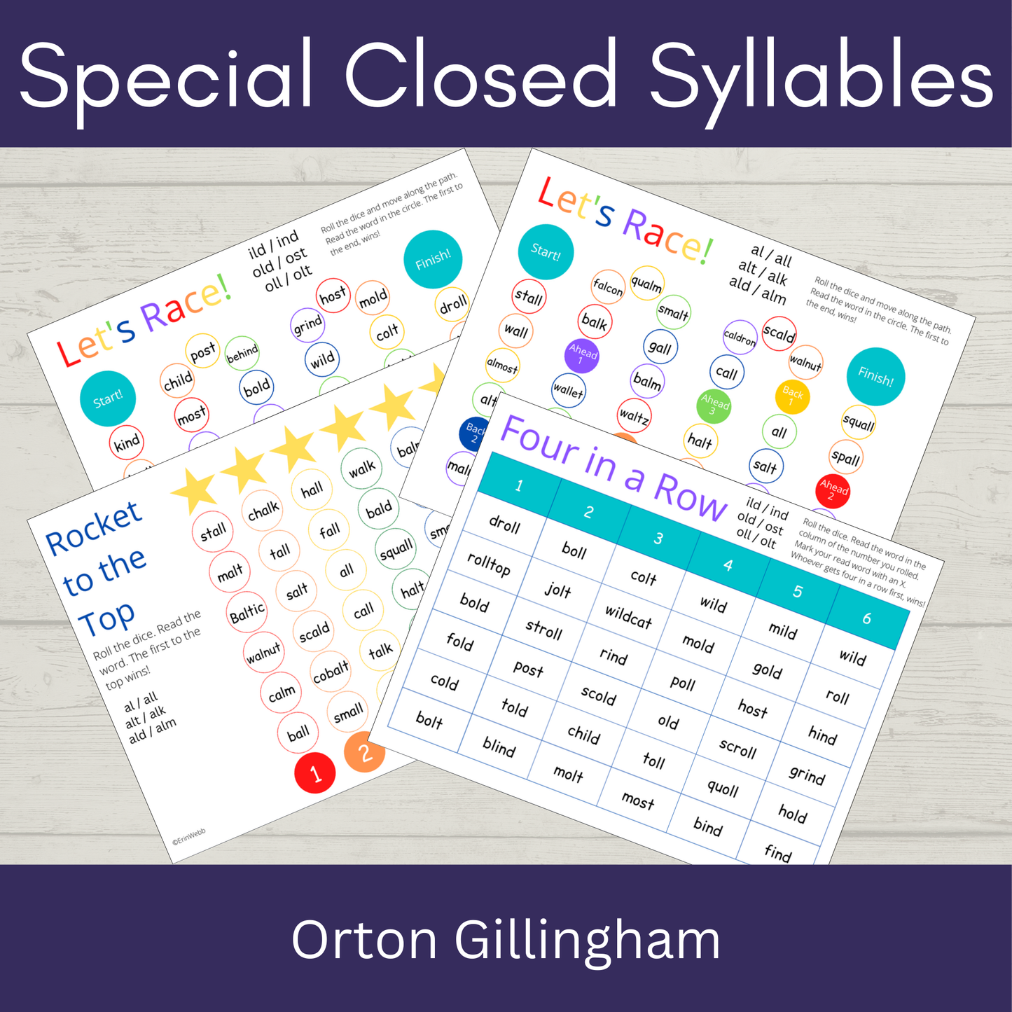 Special Closed Syllables - Games and Activities
