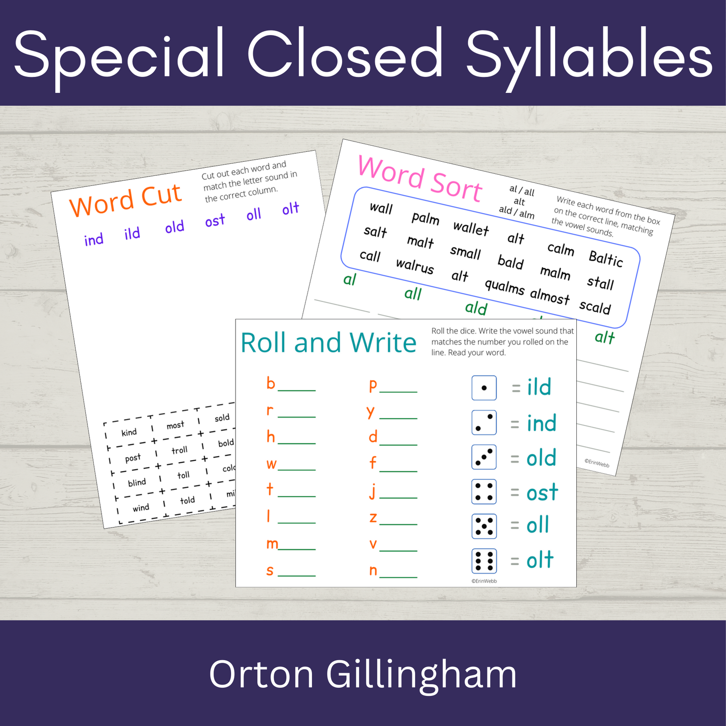 Special Closed Syllables - Games and Activities
