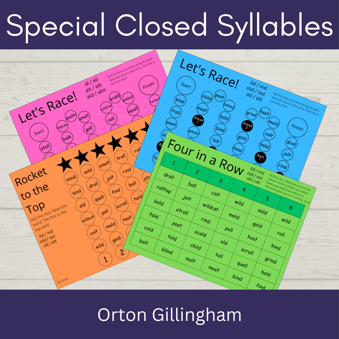 Special Closed Syllables - Games and Activities