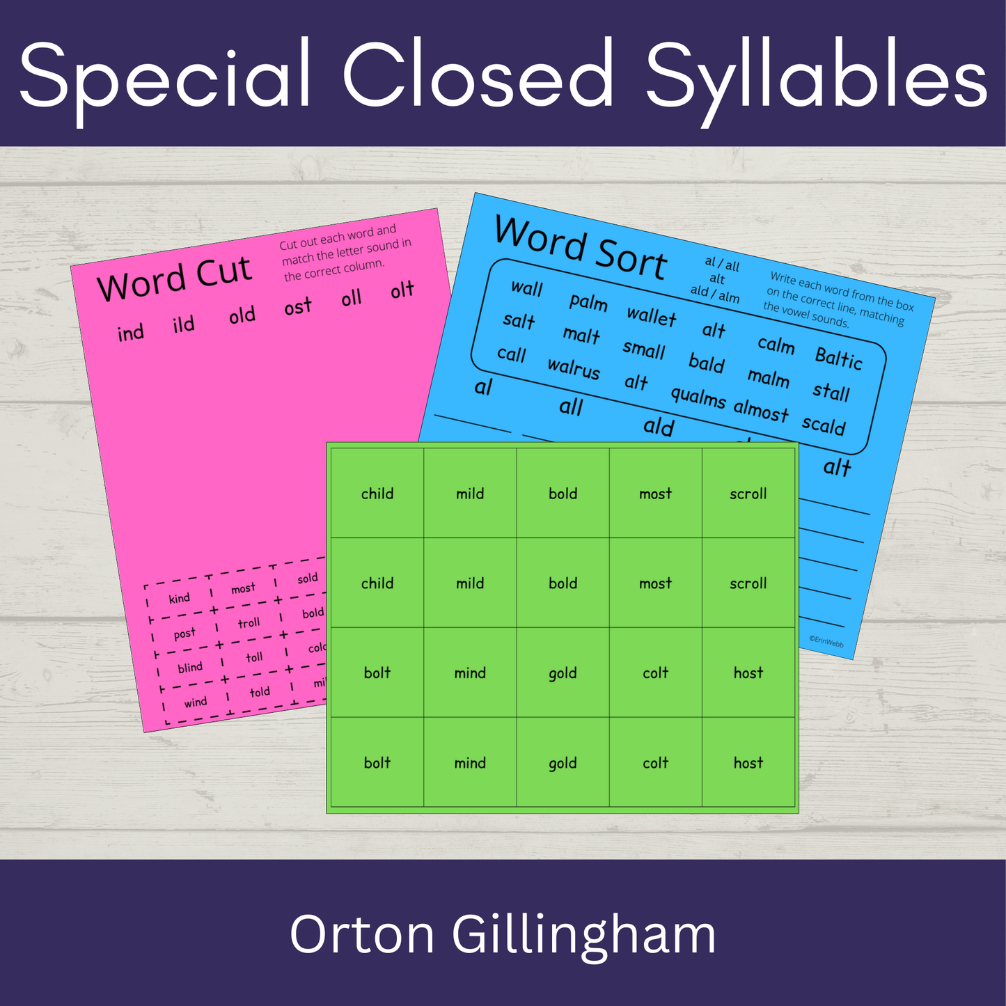 Special Closed Syllables - Games and Activities