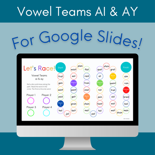 Vowel Teams AI & AY - Google Slides - Games and Activities