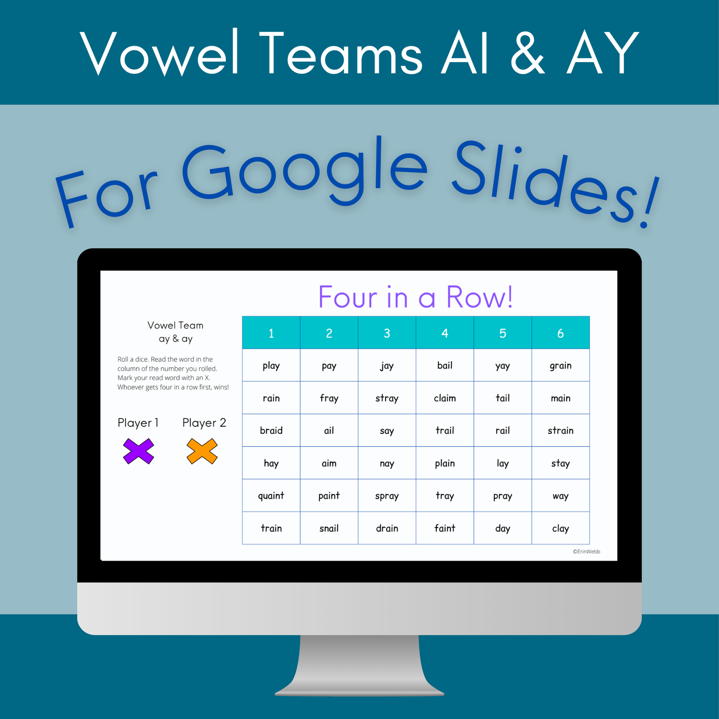 Vowel Teams AI & AY - Google Slides - Games and Activities