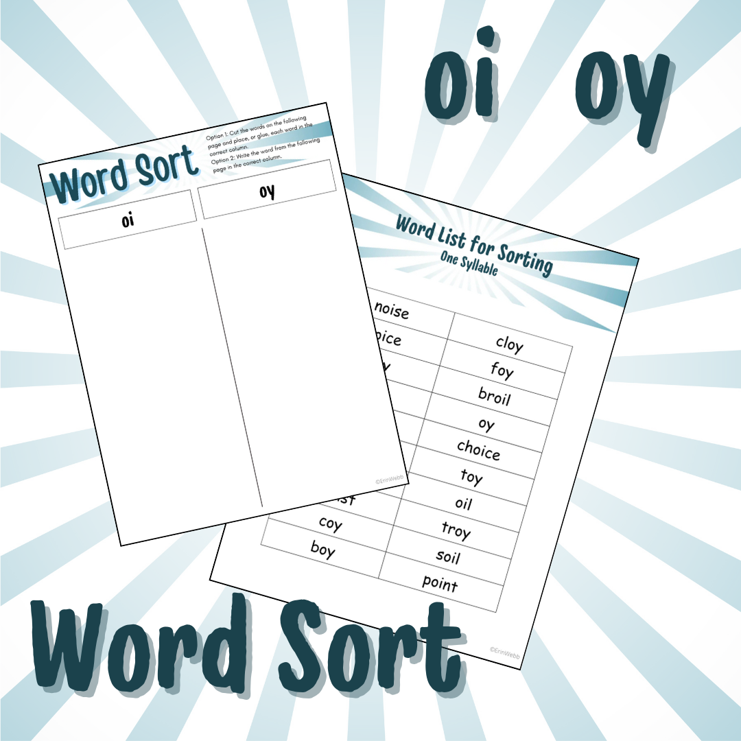 Word Sort - Diphthongs OI and OY